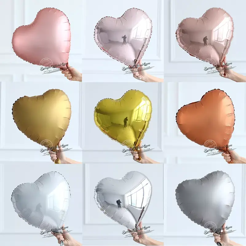 Ballons en forme de cœur en feuille d'aluminium, 10 pièces, 18 pouces, or Rose, à hélium métallique, décorations de fête de mariage, cadeaux de fiançailles d'anniversaire pour filles
