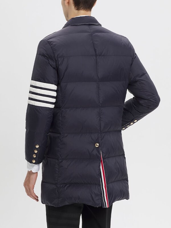 Tbトムジャケット4バーストライプ冬男性の熱フグジャケットファッショントップブランド羽毛女性カジュアル男性コート