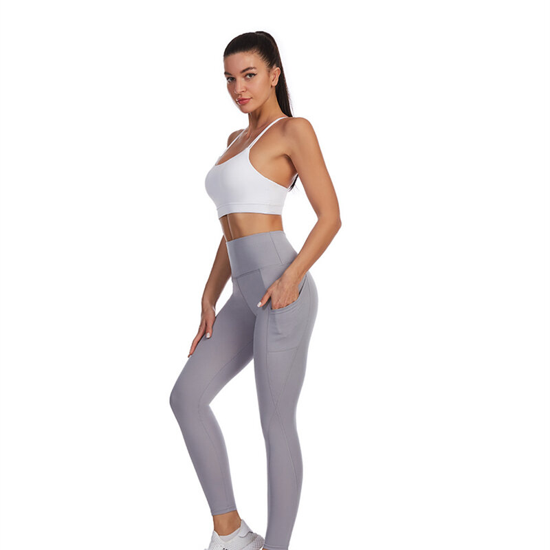 Body de Color sólido para mujer, pantalones de Yoga de cintura alta sin costuras, Leggings de alta elasticidad transpirables, cómodos, Push Ups para gimnasio