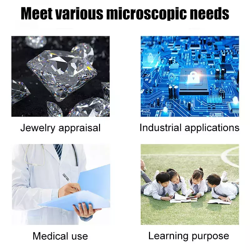 Adjustable 1600X 1080P USB Digital Microscope Electronic Stereo USB Camera Endoscope 8 LED Magnifier Microscopio with Stand