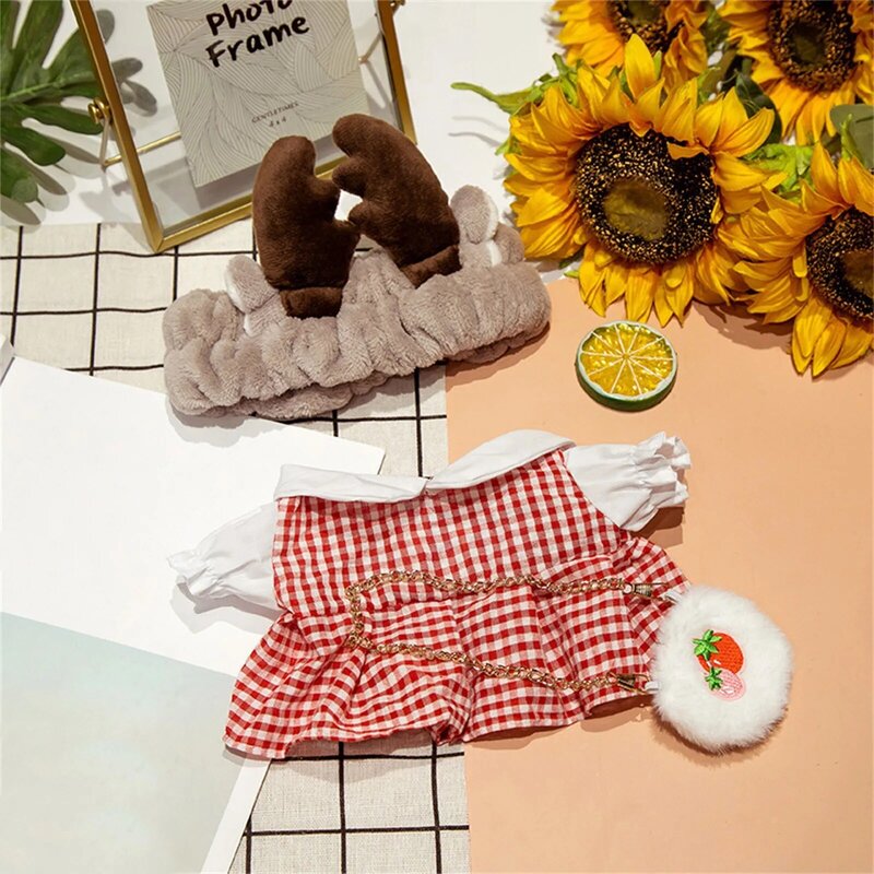 Doll Accessories for 30cm LaLafanfan Cafe Duck Dog Plush Doll Clothes Headband Bag Glasses Outfit for 20-30cm Plush Toy #50