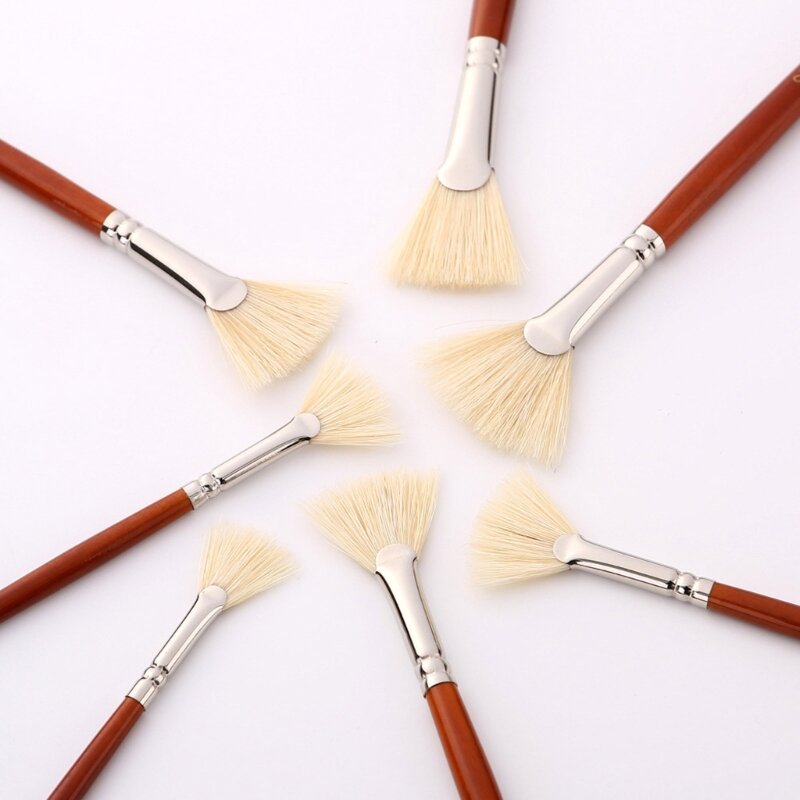 7pcs Soft Anti-Shedding Bristle Brush for Acrylic Watercolor Oil Gouche Painting New Dropship