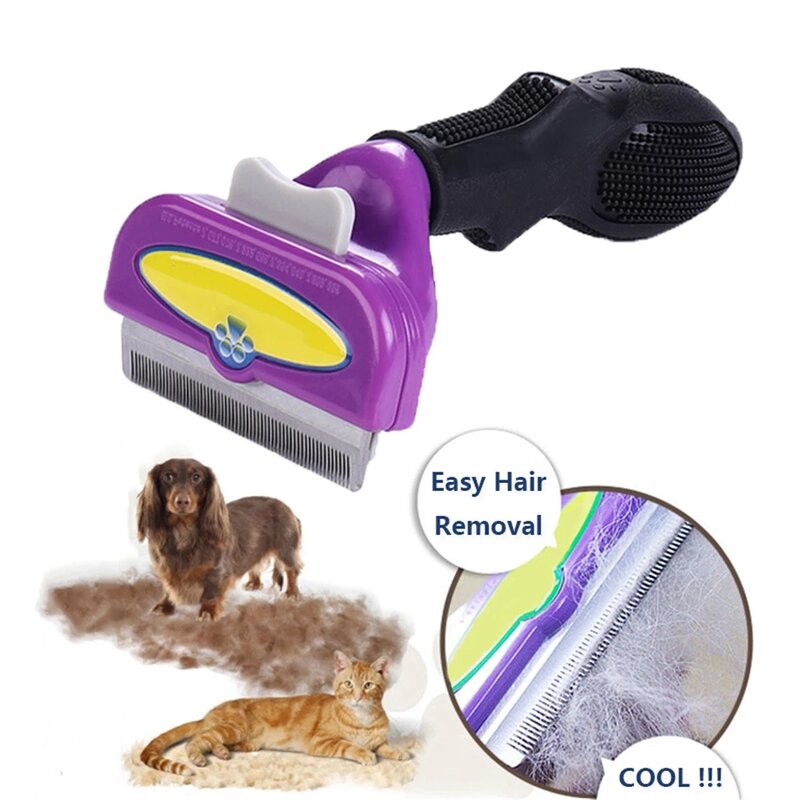 Pet cabelo derramamento pente cão gato removedor de pêlos escova furminadores para gatos depilação pente para cães gatos cuidados cuidados