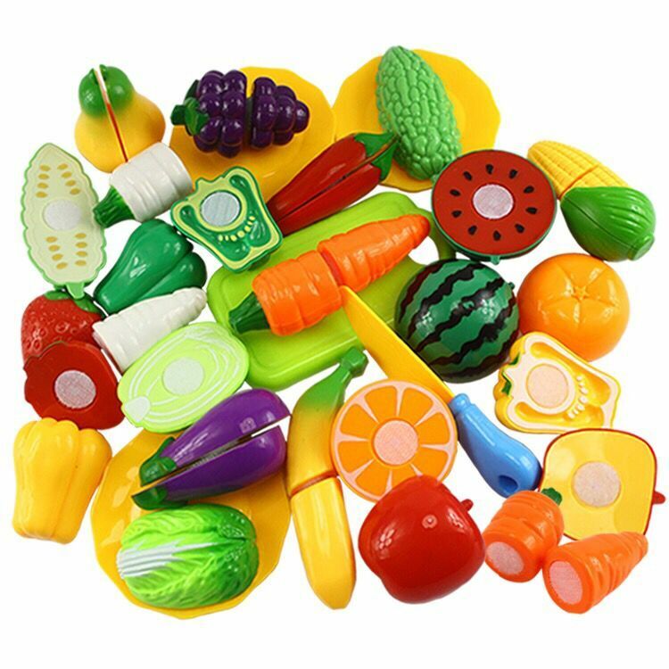 Conjunto de frutas de brinquedo, conjunto de frutas de plástico para crianças