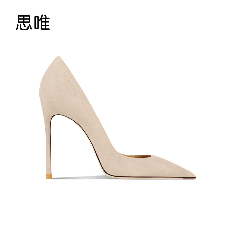 Zapatos clásicos de tacón de aguja con punta estrecha para mujer, calzado de lujo, elegante, para oficina, boda, 2021