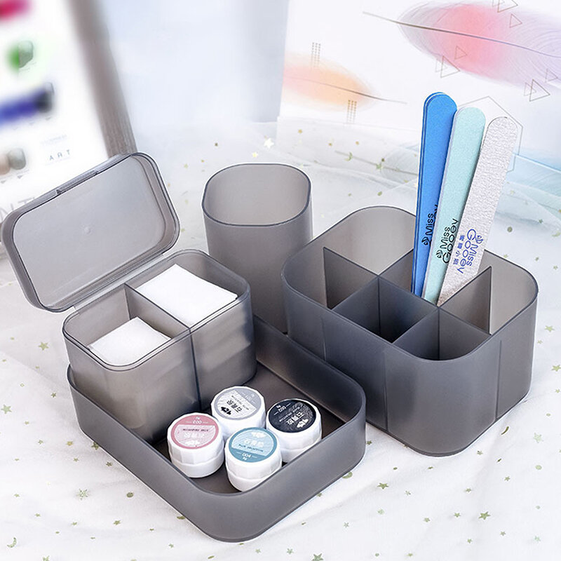 5Pcs/Set Manicure Nail Art Tools Storage Box Makeup Organizer Nail Polish Brush Lipstick Holder Tools Container Home Accessories