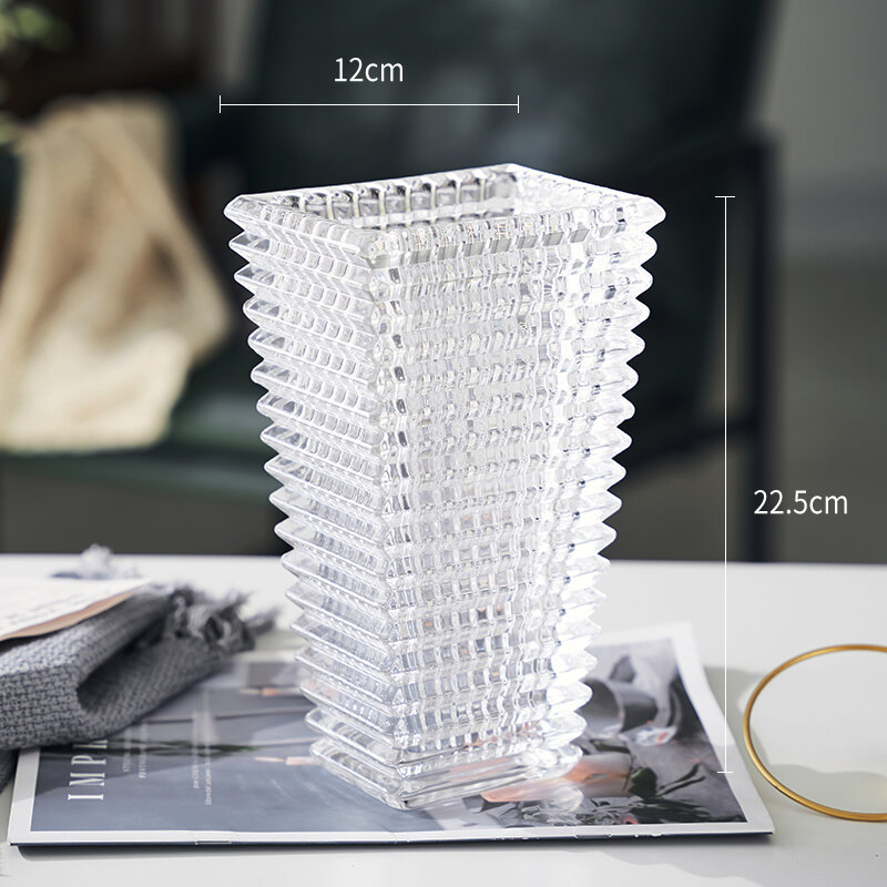 Licht Luxus Nordic Verdickt Kristall Vase Glas Transparent Wasser Blume Lilie Anlage Vase Wohnzimmer Tisch Blume Anordnung
