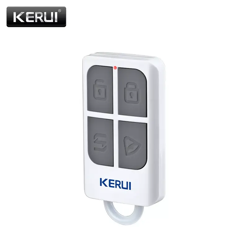 KERUI 무선 고성능 휴대용 원격 제어 4 버튼 키 체인, WIFI GSM PSTN 홈 보안 경보 시스템