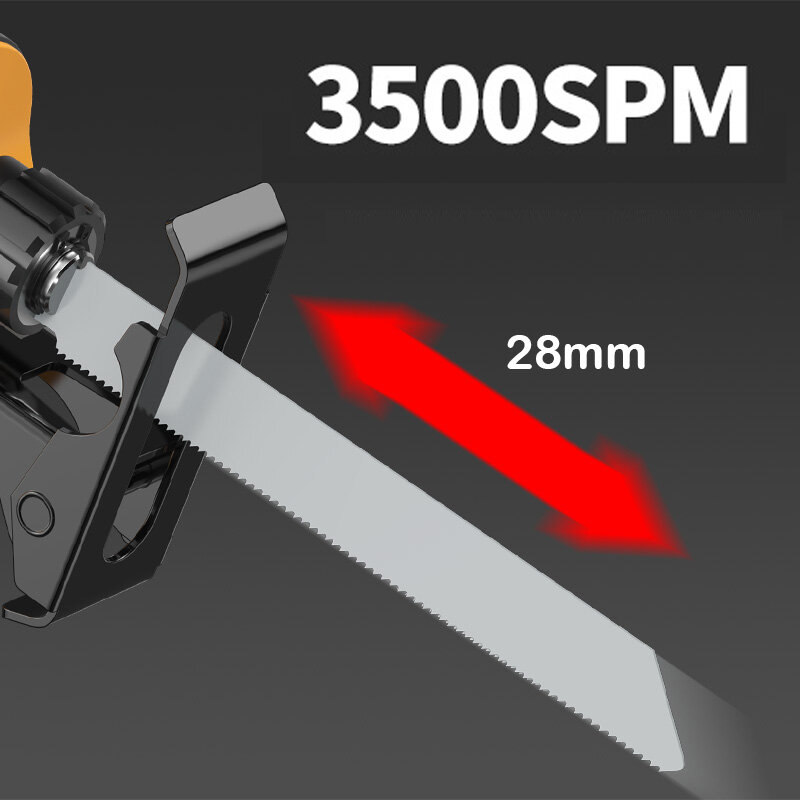 ASOYOGA-Sierra alternante de 1500W con juego de cuchillas adaptadoras, sierra de madera alternante de 220V CA para corte de Metal y PVC, sierra eléctrica