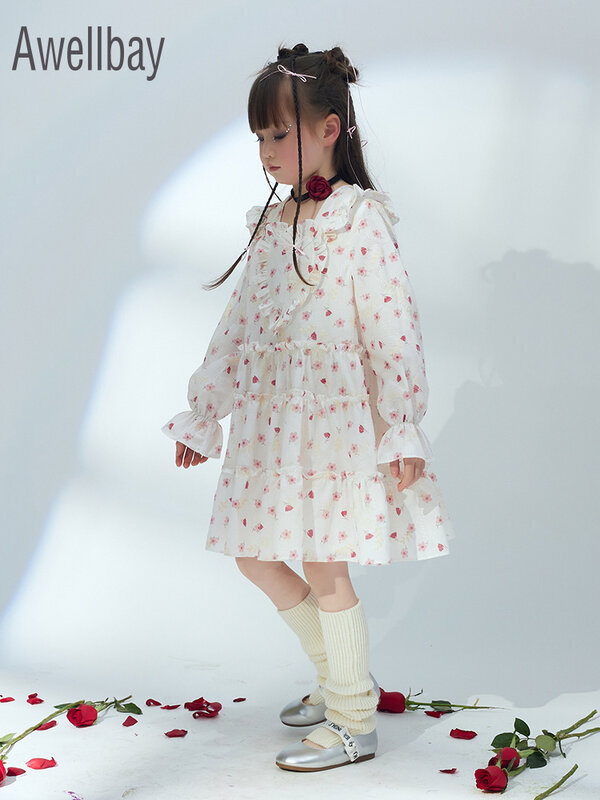 Vestido personalizado Original para niña pequeña con bordado, vestido de princesa adorable, vestidos de flores de amor a la moda