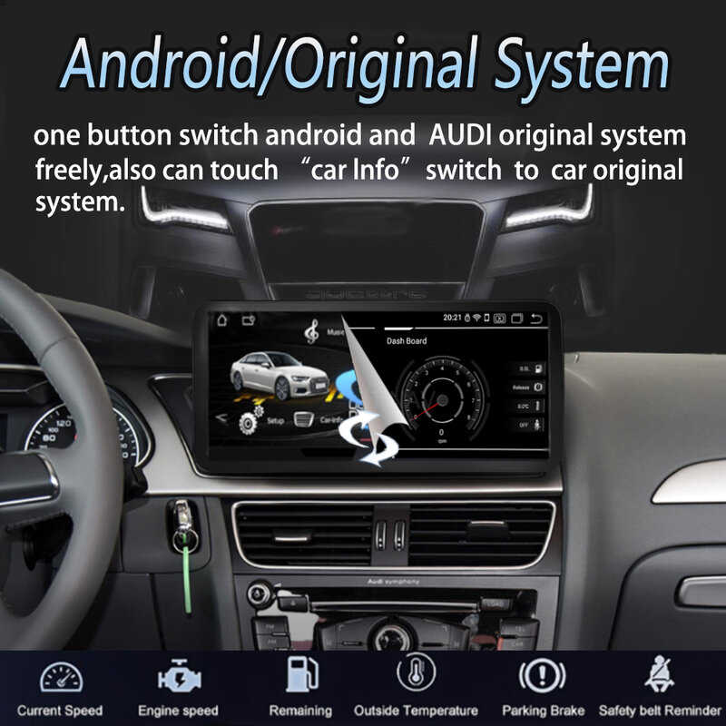 9 ''Android 12 untuk Audi A6 C7 A7 2012-2018 Pemutar Multimedia Mobil Radio Stereo Otomatis WIFI 4G Carplay BT IPS Layar Sentuh GPS Navi