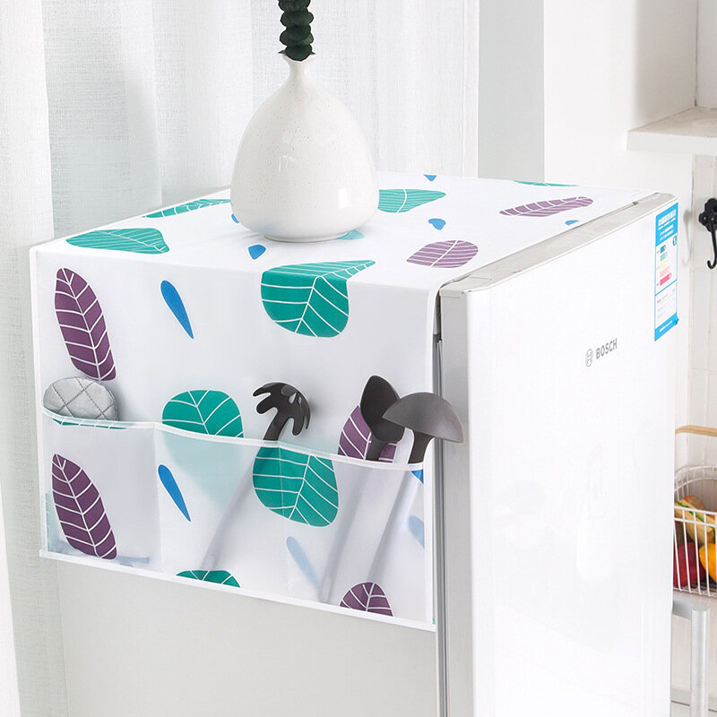 مقاوم للماء غطاء الثلاجة PEVA الغبار حقيبة التخزين لتغطية المطبوعة آلة غسل الثلاجة غطاء المنزل الحرف المطبخ