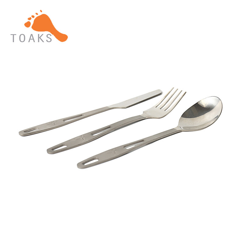 TOAKS SLV-02 التيتانيوم 3 قطع مجموعة أدوات المائدة شبه مصقول نزهة في الهواء الطلق والمنزلية مزدوجة الاستخدام شوكة المائدة ملعقة