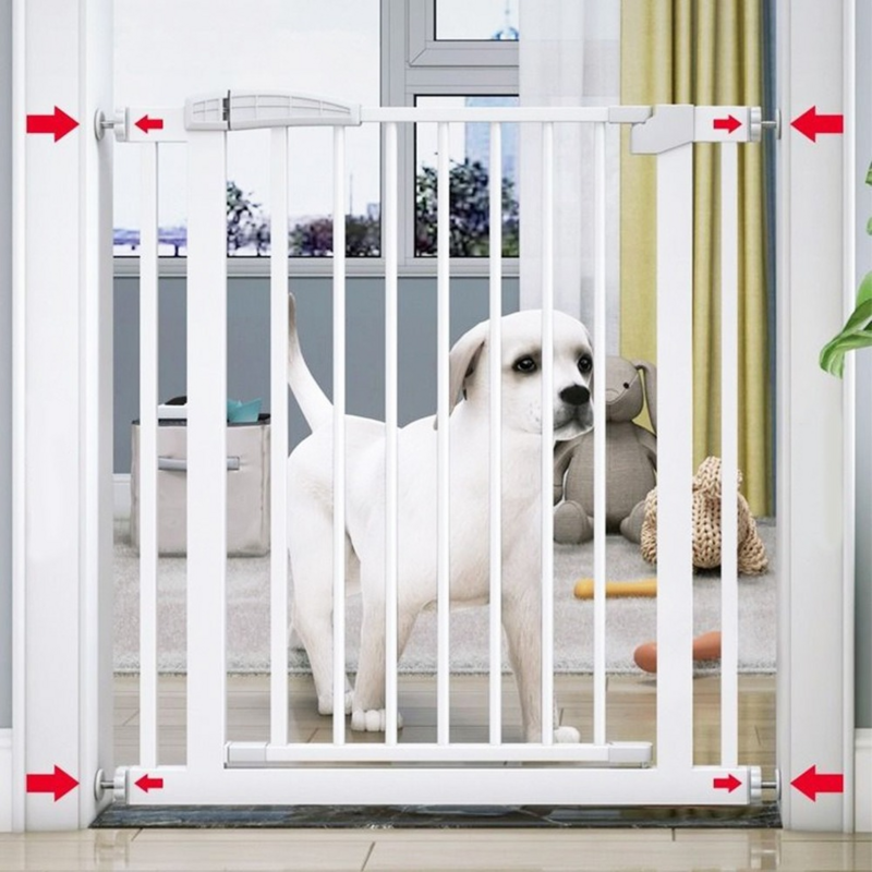 ปิดอัตโนมัติสุนัขประตูรั้วสัตว์เลี้ยงป้องกันประตูเด็กป้องกันรั้ว Baby Safety Gate ติดตั้งได้ง่ายโ...