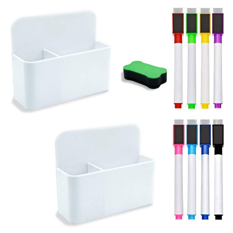 Whiteboard Magnetischen Marker Lagerung Box Set Magnetische Trockenen Löschen Marker Magnetic Whiteboard Radiergummi Für Schule Büro Hause