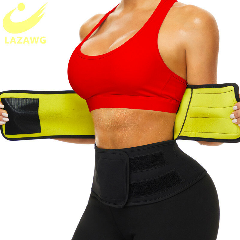 LAZAWG Womens Neoprene Sweat Waist Cincher Weight Loss Sweat Control Fajas Sauna Firm Body Shaper Fajas Waist Trainer Belly Band