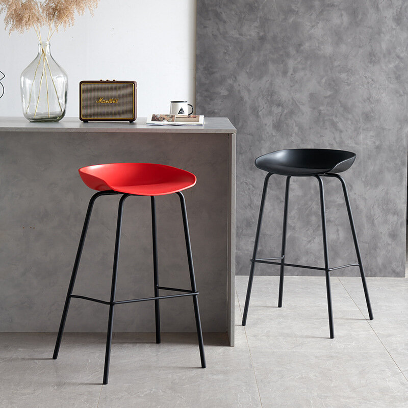 Современные минималистичные барные стулья, мебель из кованого железа в промышленном стиле, коммерческие дизайнерские высокие стулья для к...