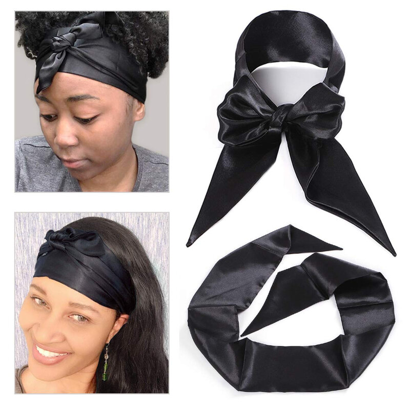 Wig Grip Band Soft Satin Scarf Fashion Headbands for Lace Frontal Wigs Fixing, Makeup, Sports, Yoga, Facial