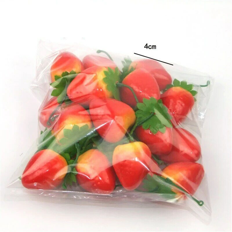20 개/대 플라스틱 인공 시뮬레이션 미니 가짜 과일 장식 애플 레몬 딸기 오렌지 소품 홈 장식 액세서리