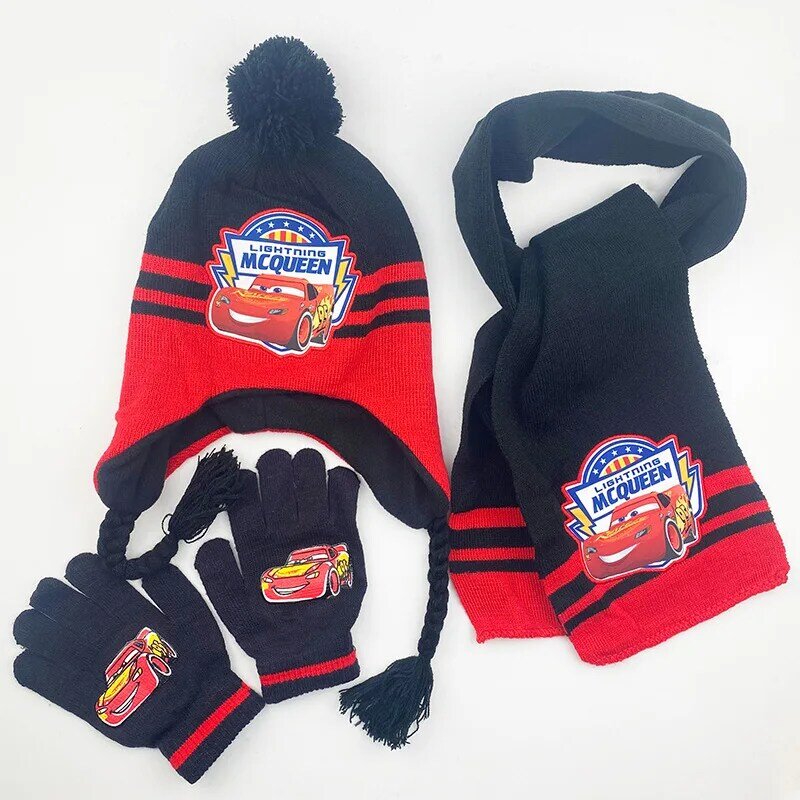 Bandai – chapeau trois pièces, écharpe, gants, costume chaud pour enfants, chapeau d'ultraman en laine douce d'hiver pour garçons de 7 à 12 ans