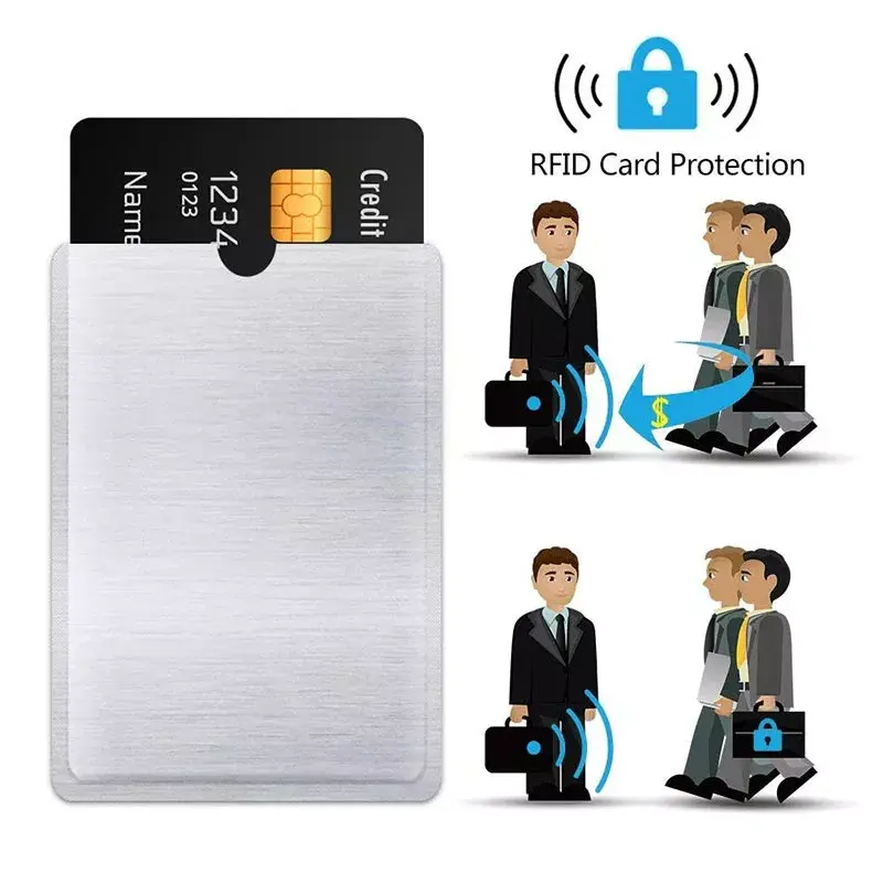 10 pces rfid que obstrui o protetor do cartão rfid do roubo da identidade da luva anti-proteção da luva do cartão da varredura