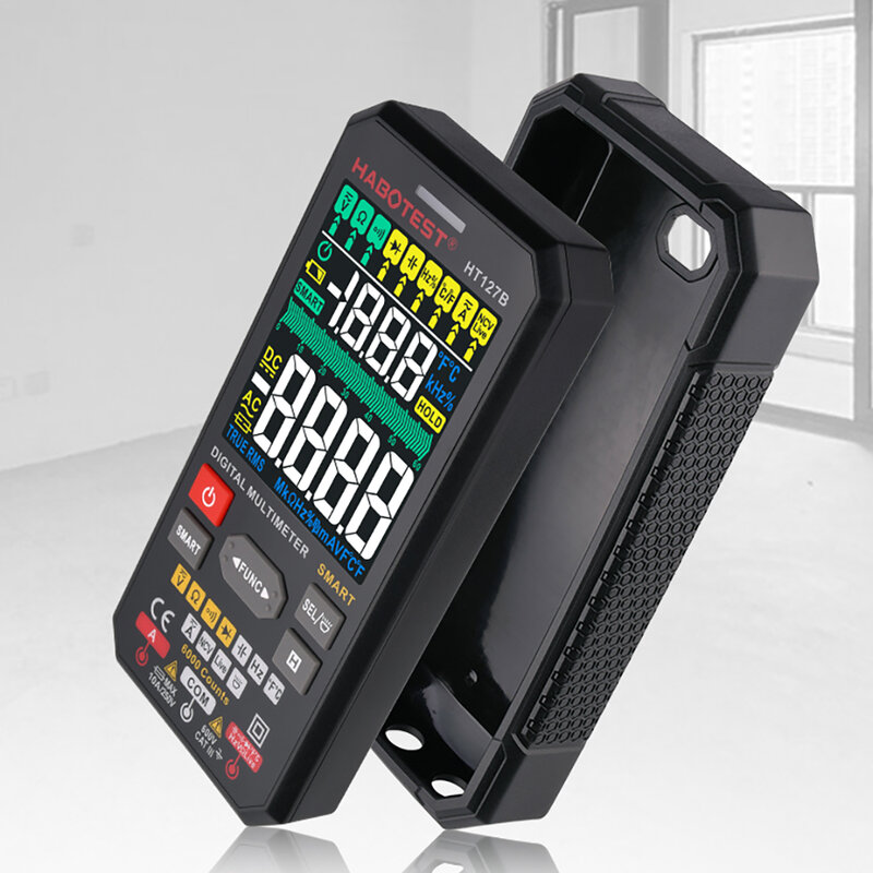Multimètre Ultra-fin avec écran couleur tactile, testeur de tension et de fréquence, 6000 points, HT127B