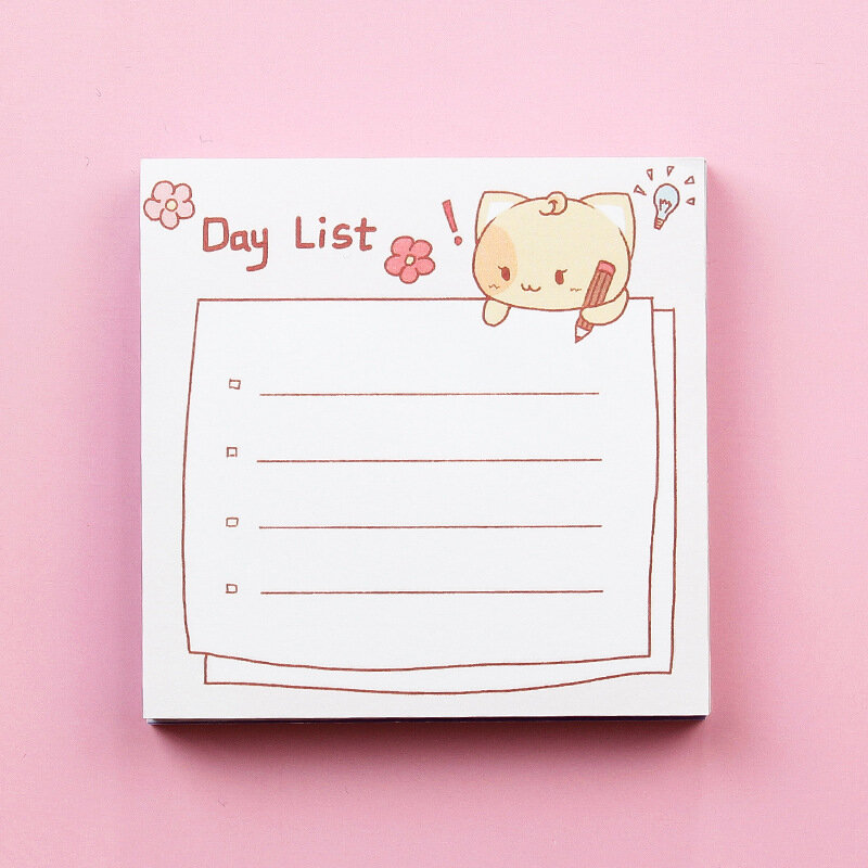 80Page Korean Notebook INS Wind Cartoon Animal Fruit Girl Pattern Horizontal Line Memo Pads Color N Message Cute Sticky Notes