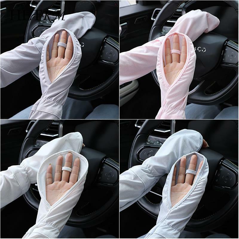 1 Paar Vrouwen Zon Mouw Beschermende Mouw Fietsen Anti-Uv Ice Mouwen Handschoenen Ademende Handschoenen Voor Driving
