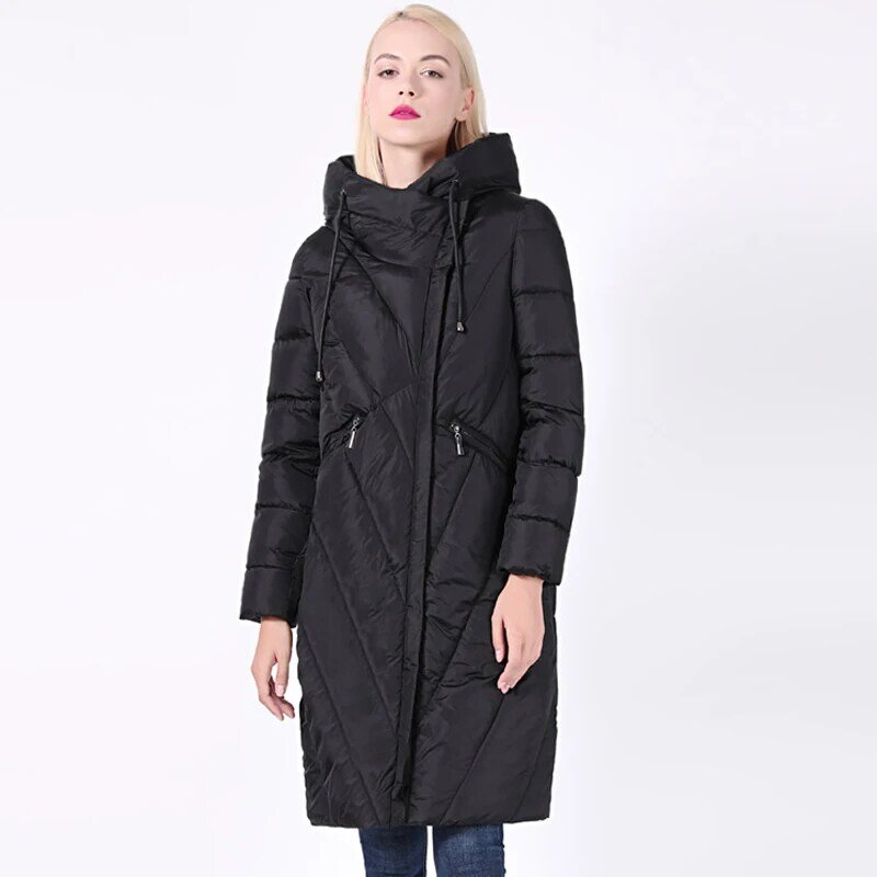 Abrigo largo acolchado a prueba de viento para mujer, Parka gruesa con capucha muy elegante, chaqueta de invierno, nueva colección, 2022
