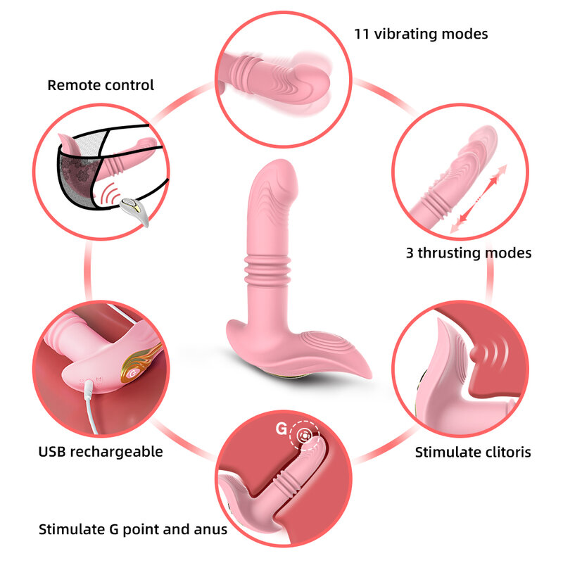 Telescopic Remote Control Vibrator For Women Wearable Dildo Vagina Massage G Spot Clitoris Stimulate Masturbator Female Sex Toys