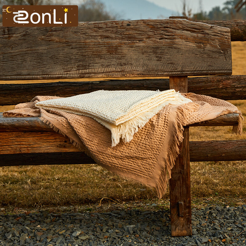 Zonli-厚くて柔らかい毛布,無地のチェック柄,ベッドカバーまたは寝具用の暖かい掛け布団