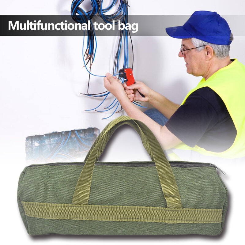Convenient  Multi-functional Canvas Tool Bag Practical Classic Texture Hardware Screwdriver Wrench Electrician Toolkit