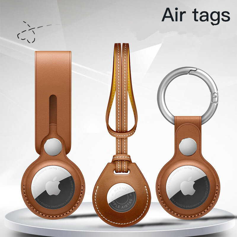 Применимый защитный чехол для AirTag, защитный чехол для Apple Airtag, устройство защиты от потери, брелок, кожаный ремешок, трекер, защитный чехол для AirTag