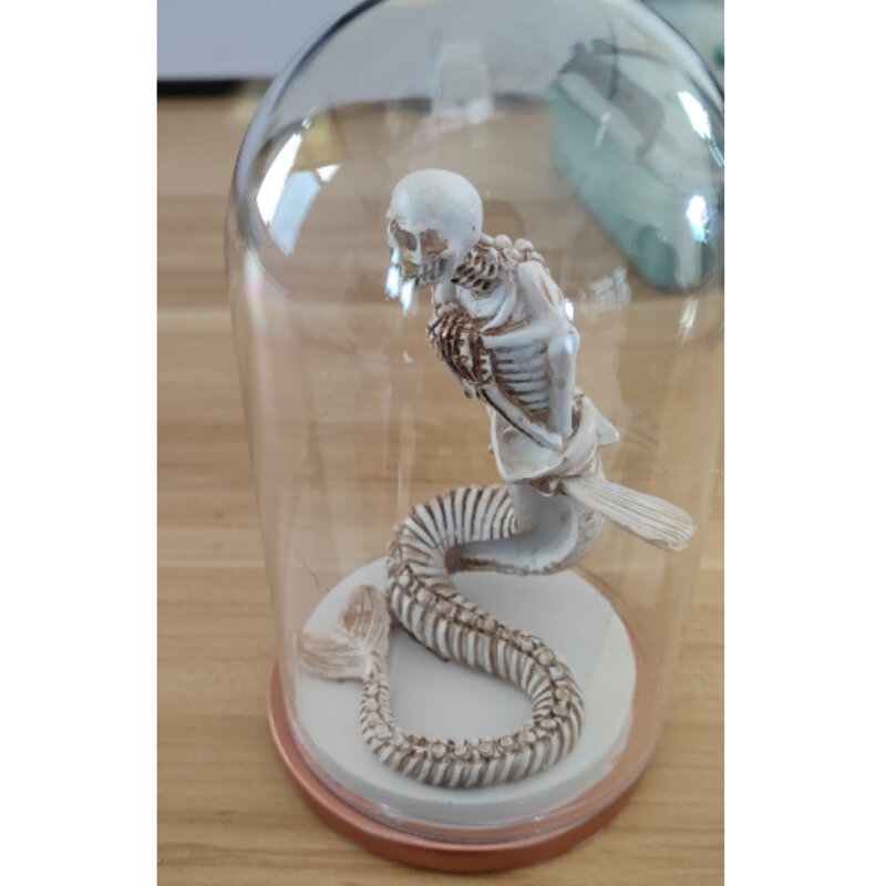 Wendigo scheletro statua curiosità armadio sirena scheletro drago volante scheletro scultura con contenitore in vetro decorazione domestica