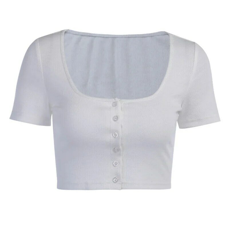 Женский летний Приталенный топ с круглым вырезом, футболка с коротким рукавом, необходимая вещь для девичвечерние, y2k, новинка, 2022