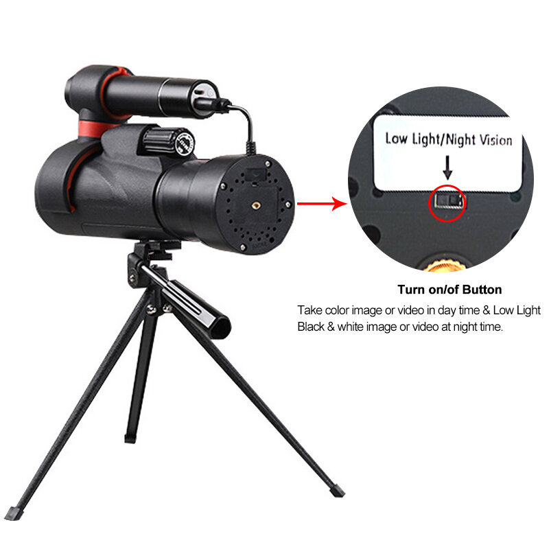 Dispositivo di visione notturna 1920 × 1080 FHD potente telescopio a infrarossi monoculare Wifi IR per Smartphone Spyglass militare