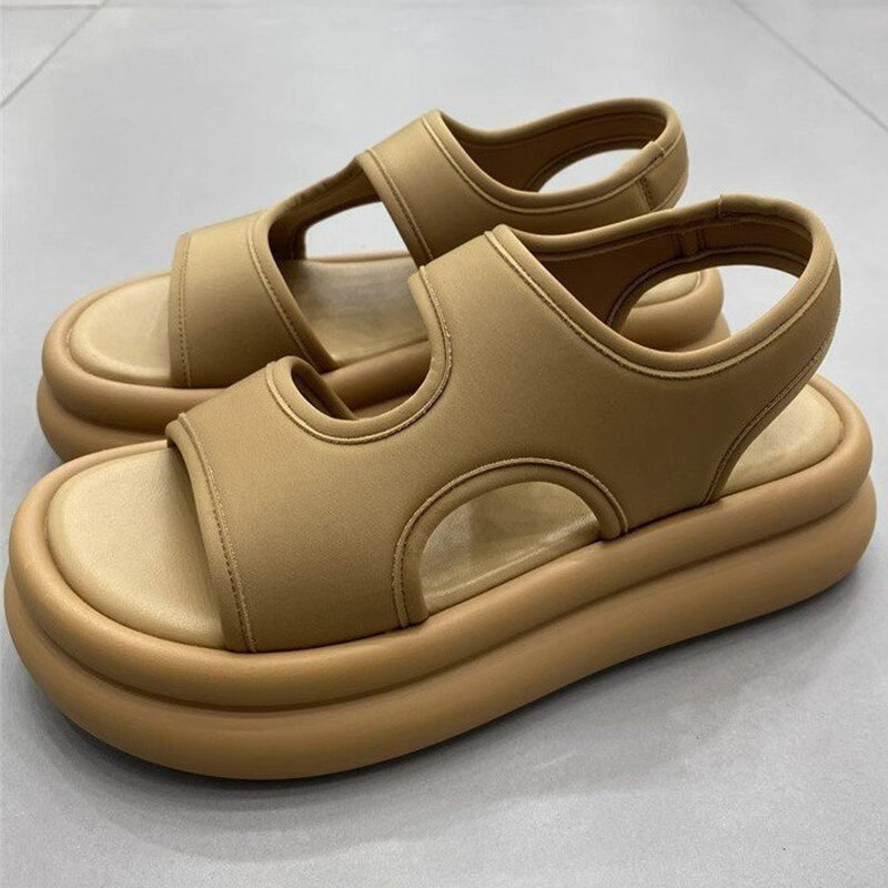 Sepatu slip-on ringan untuk wanita, sandal musim panas ujung terbuka antiselip, sandal Slip-on ringan untuk wanita 2023