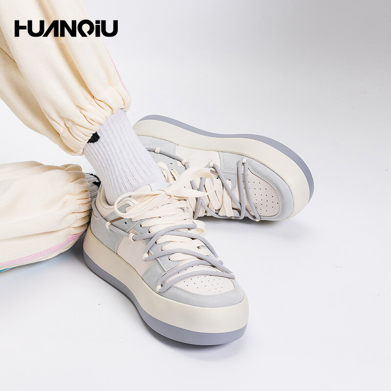 HUANQIU أحذية رياضية ربيع 2022 جديد أحذية نسائية ins الاتجاه الصغيرة الأبيض تنوعا احذية الجري أحذية نسائية