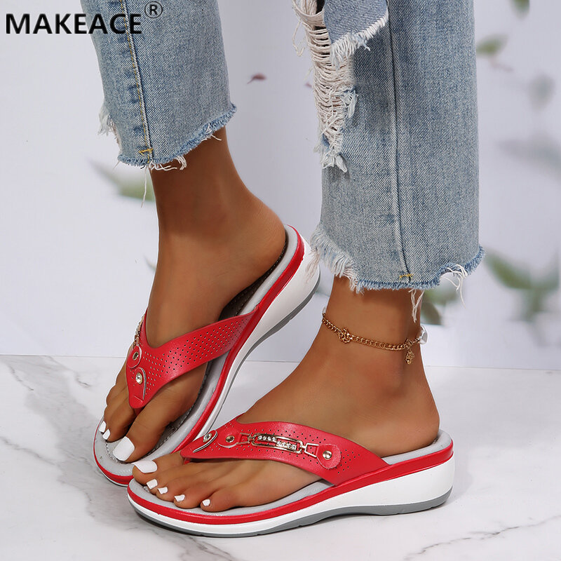 Summer Slippers Women's Open Toe Shoes 2022 New Wedge Platform Sandals Beach Party Outdoor Casual Ethnic Style Women's Shoes