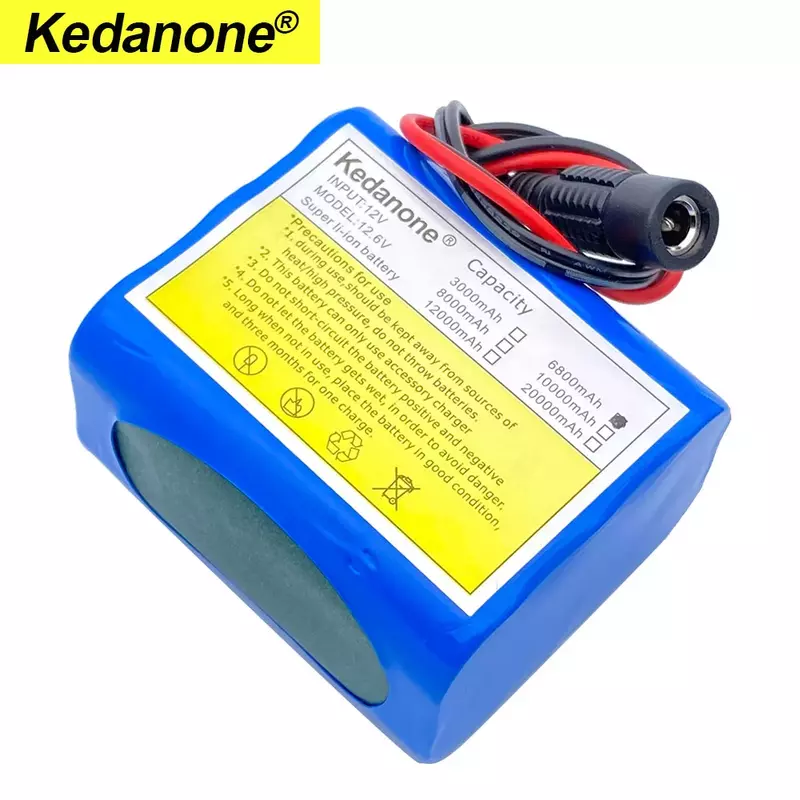 12V 6800mah battery 18650 Li-ion 6.8 Ah Rechargeable batteries  with BMS Lithium Battery packs Protection Board +12.6V Charger