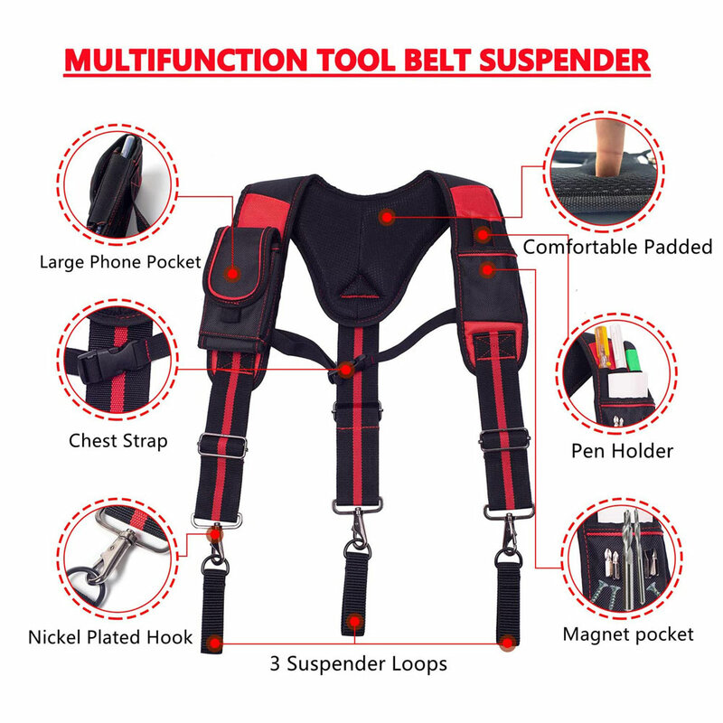 Y-Type Men's Suspender Reducing Waist Weight Suspensorio Masculino Heavy Duty Work Tool Suspenders With Magnet Tooling Braces