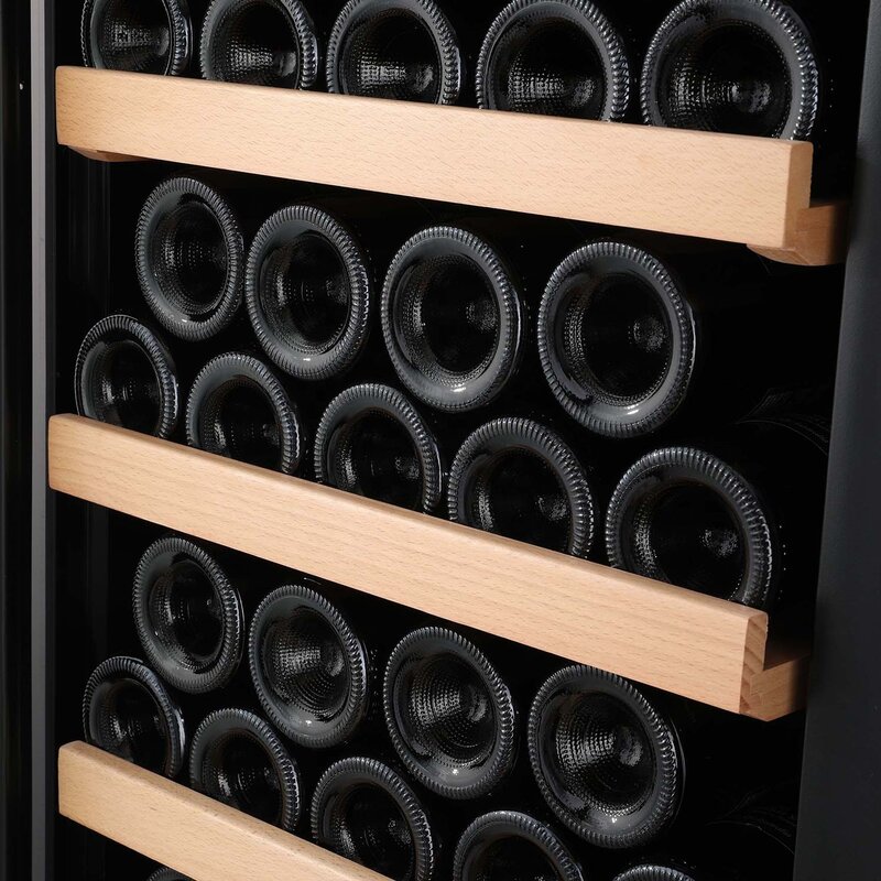 JIUFU Large Capacity Wine Cellar Freestanding Black Compressor Wine Cooler Stainless Steel Double Wall Bottle Cooler
