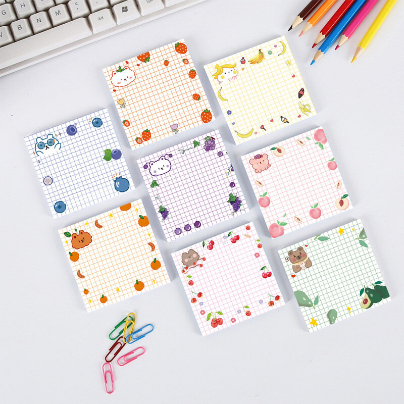 Korean Ins Cartoon Sticky Note Creative Cute Notebook Fruits Sign This Student Office Supplies Accessories Memo Pad Stationery