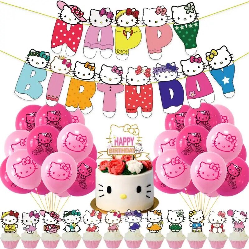 Olá kitty 12 Polegada látex balão festa de aniversário tema decoração balão dos desenhos animados animais brinquedo balões casa festa balões