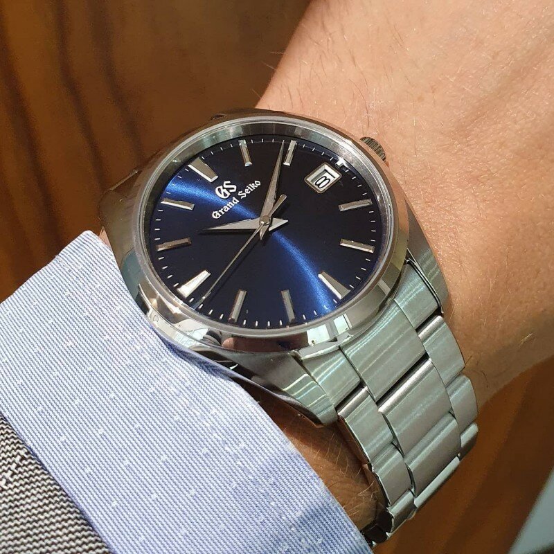 Высококачественные синие и черные белые часы из нержавеющей стали с ремешком, кварцевые часы Grand Seiko Heritage для мужчин, мужские часы