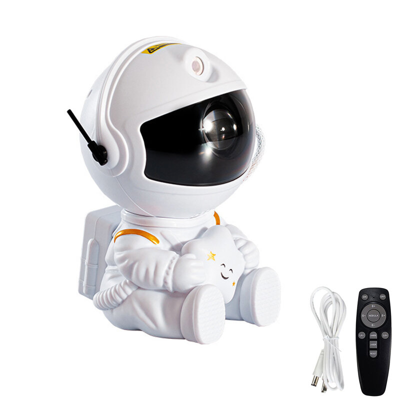 Star Projector Home Decor Easy Install Remote Control With Tape USB Powered Adjustable Brightness Night Light ABS Cute Astronaut