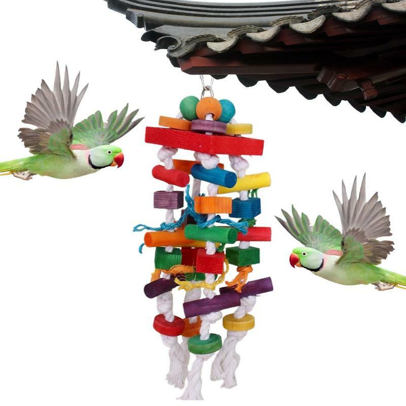 Bloco de madeira resistente ao desgaste para papagaio Brinquedo mastigador de pássaros Brinquedos de mordida Acessórios de forragem para calopsitas, Tentilhões, Papagaios médios e pequenos