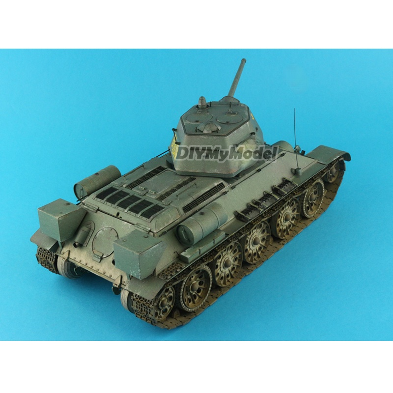 Modelo de papel 3d tanque segunda guerra mundial união soviética t34/76 tanque 1:25 escala manual papercraft veículos militares modelos coleções