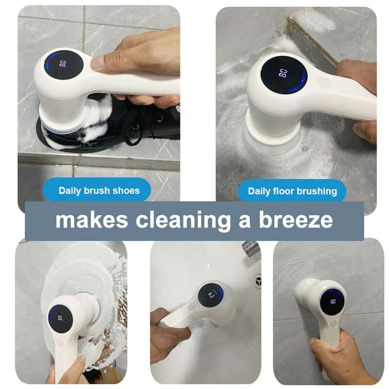 Household Cleaning Brushes Electric Kitchen Brush Cleaning Gadgets for Home Multifunctional Cleaner Brush Electric Spin Scrubber