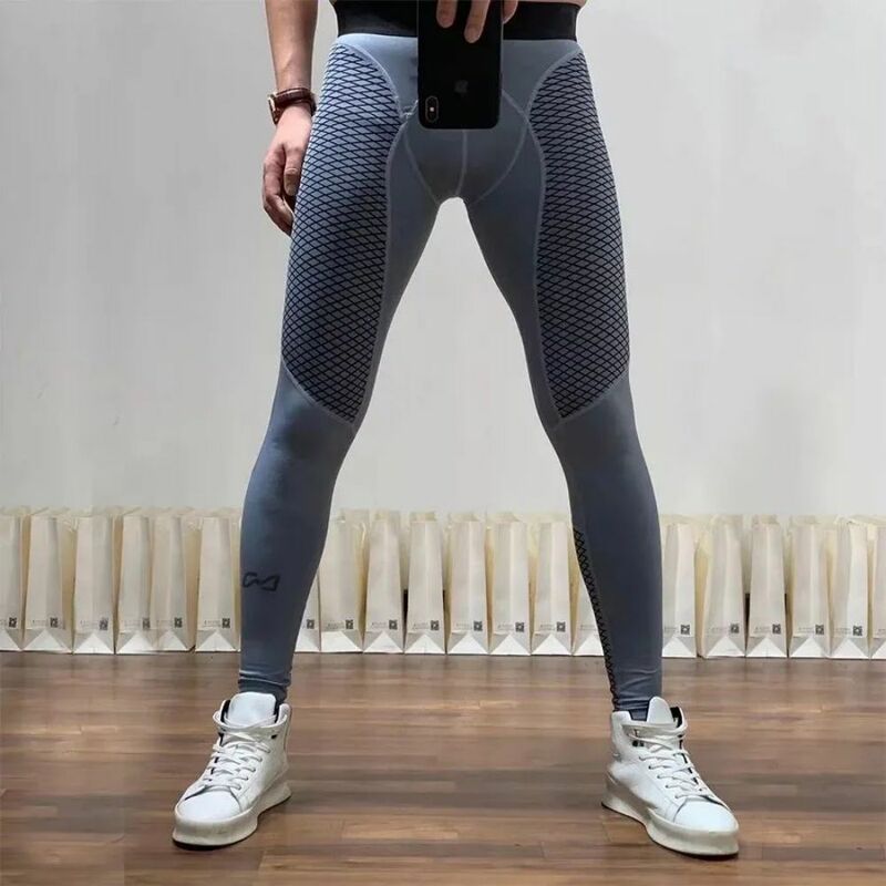 Pantaloni a compressione da uomo Legging sport MMA escursionismo allenamento corsa basket pantaloni elastici alti Leggings da Yoga